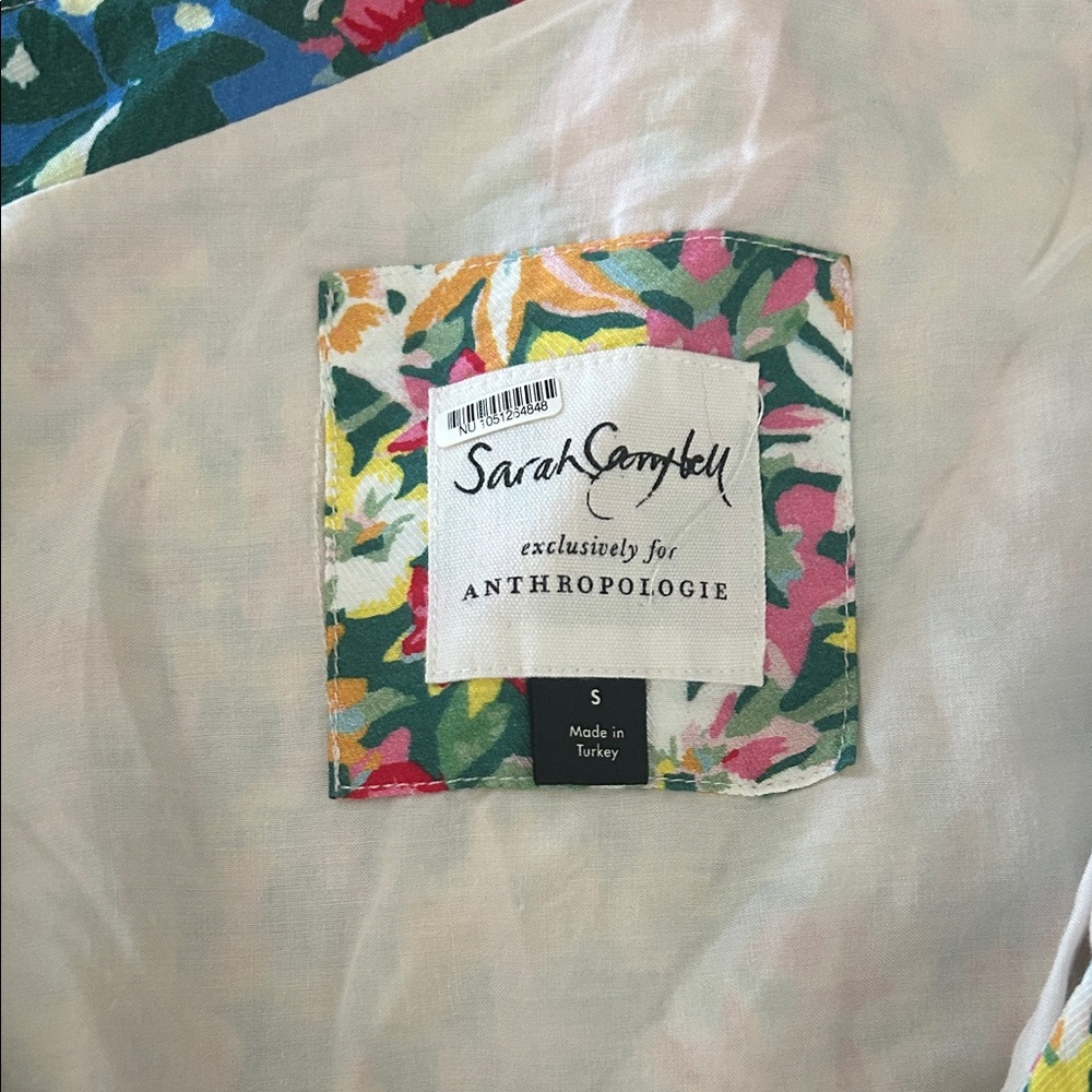 Anthropologie Sarah Campbell Floral One Shoulder Ruffle Hem Maxi Dress **Sz S**🌸 - Picture 7 of 7